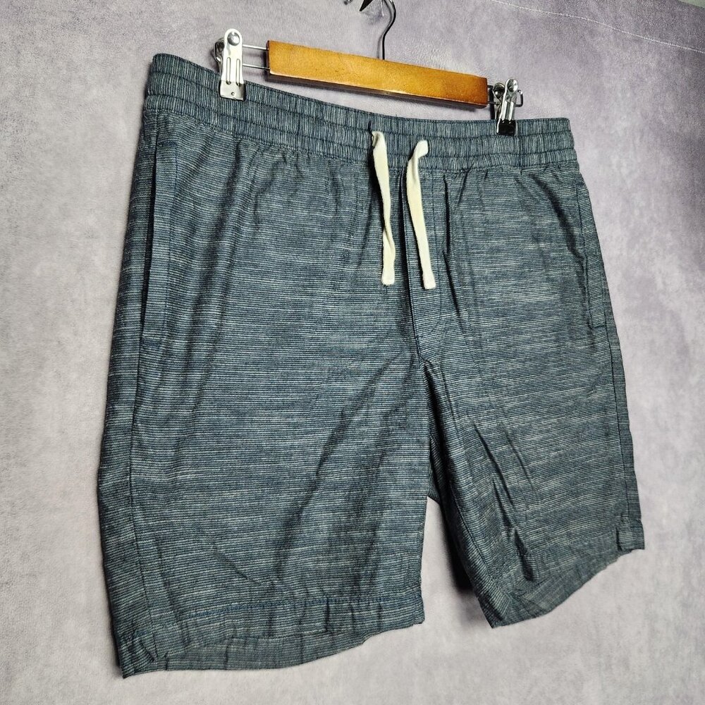 Goodfellow Shorts Mens Medium Blue‎ Heather Stripe Drawstring Casual Summer